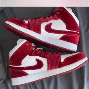 Nike Air Jordans Red and White Sneakers